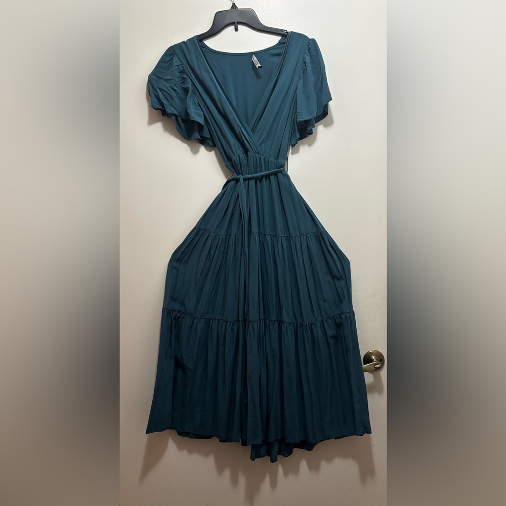 Simplee Teal Maxi Dress